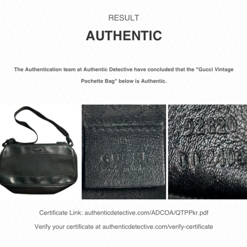 Gucci Auth. VTG Leather & Canvas Pochette Bag - Black - Picture 11 of 15